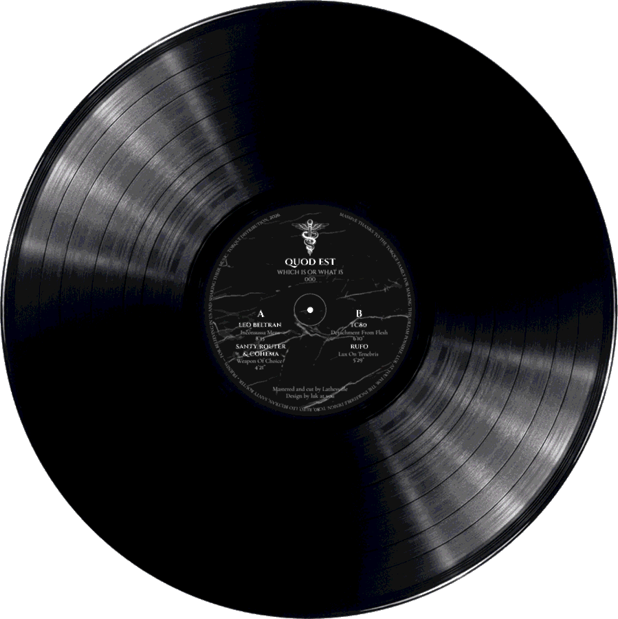 Quod Est — side B label, tracklist